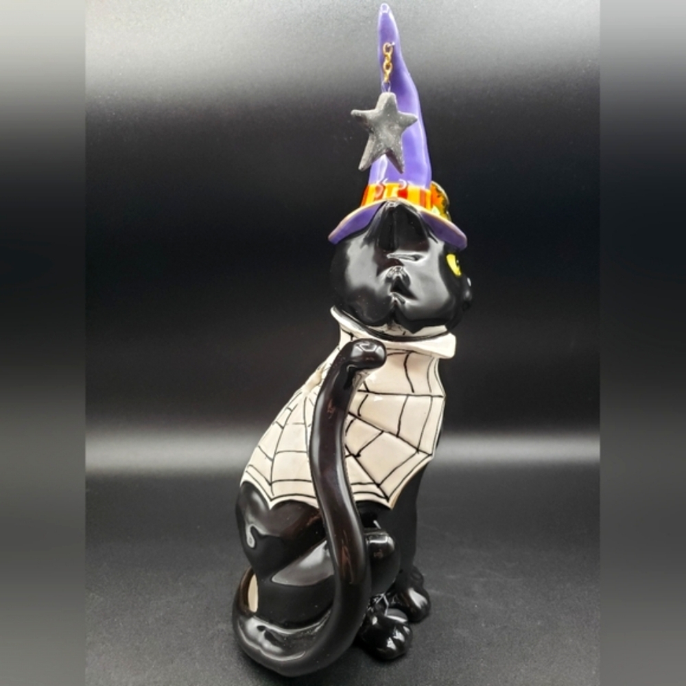 Blue Sky Clayworks BLACK CAT WITCH MAGICAL WARLOCK Tealight Candle House Decor - Picture 9 of 16